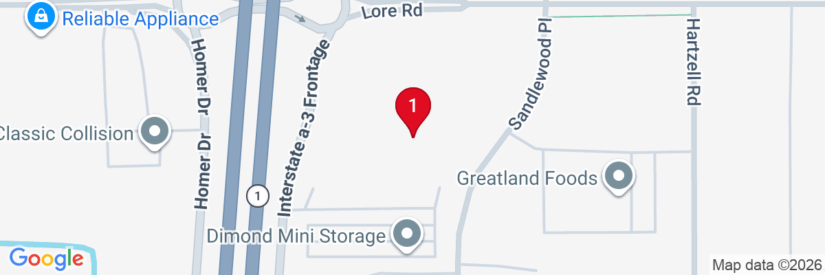Map showing facility locations