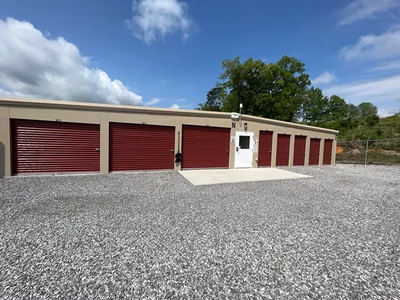 Outdoor storage units at All In One Storage.