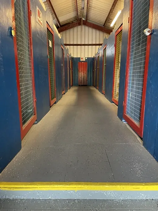 Indoor storage units at Big Pine Storage.
