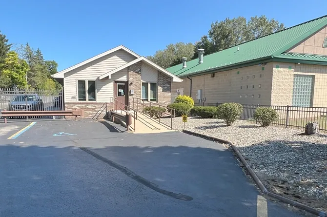 Exterior of office at Lambertville Mini Storage Lewis facility.