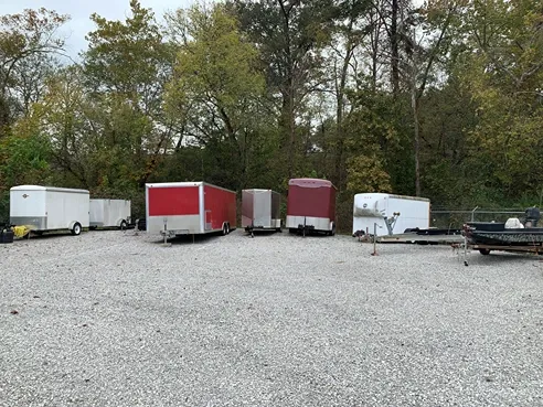 View of outdoor vehicle storage at Volunteer Storage Loudon facility.