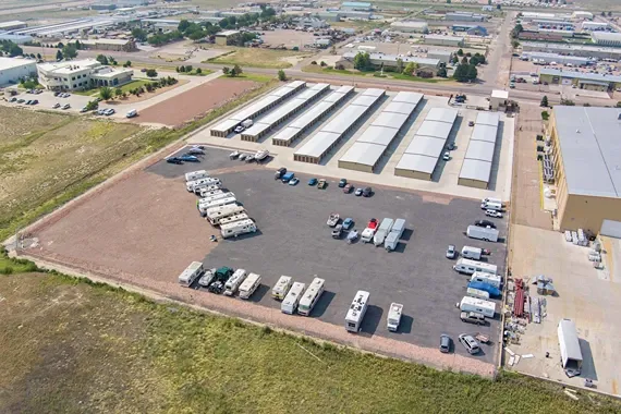 Aerial view of Osprey Storage Industrial facility.