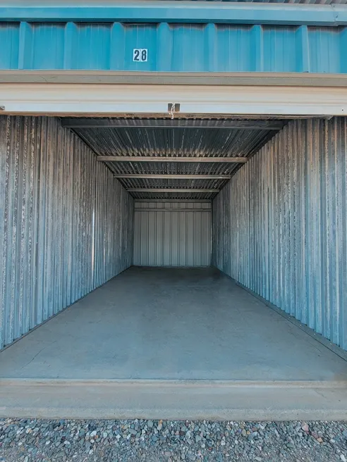 Interior of storage unit at Tehama Mini Storage facility.