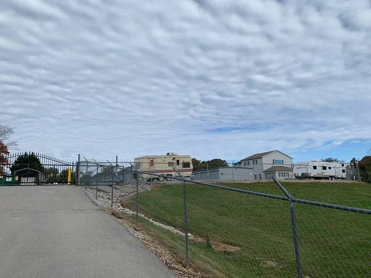 View of the gated storage facility Volunteer Storage Maryville 1.